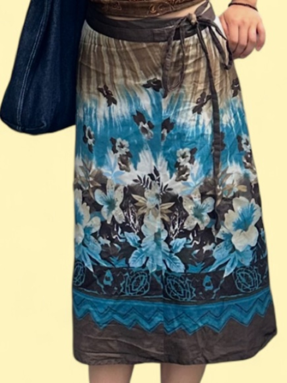 Liz & Co Y2K Tropical Wrap Skirt